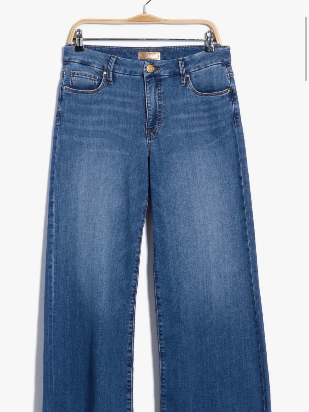Kut from the Kloth Fab Ab Meg Wide Leg Jeans in Medium Blue Wash